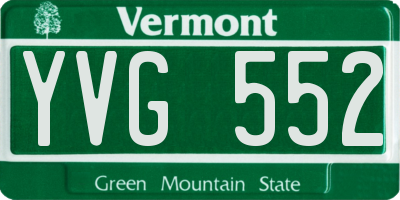 VT license plate YVG552