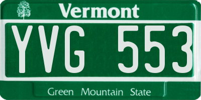 VT license plate YVG553