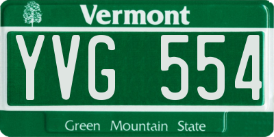 VT license plate YVG554