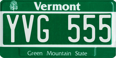 VT license plate YVG555