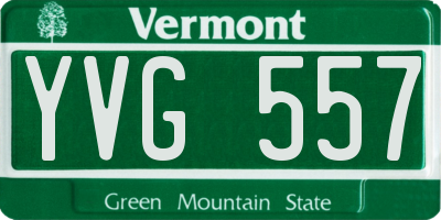 VT license plate YVG557