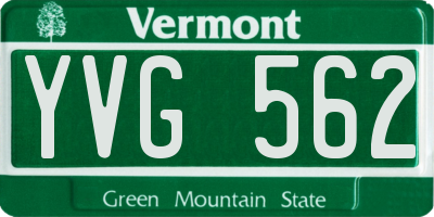 VT license plate YVG562