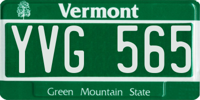 VT license plate YVG565