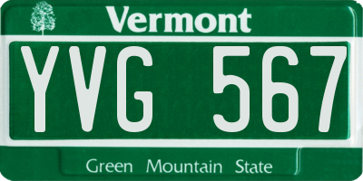 VT license plate YVG567
