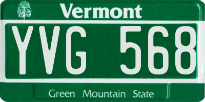 VT license plate YVG568