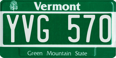 VT license plate YVG570