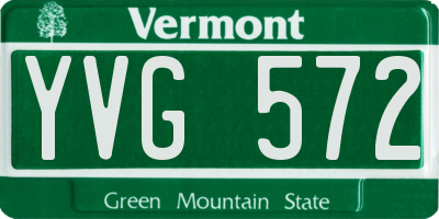 VT license plate YVG572