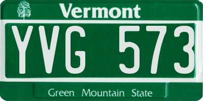 VT license plate YVG573