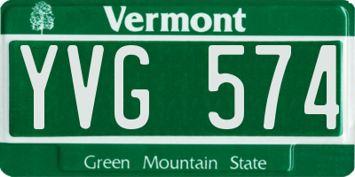 VT license plate YVG574