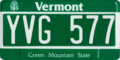 VT license plate YVG577