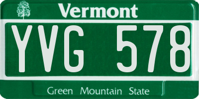 VT license plate YVG578