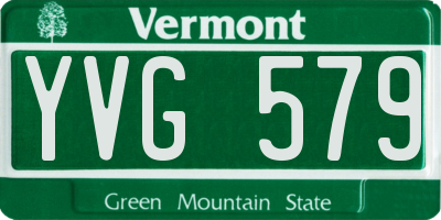 VT license plate YVG579