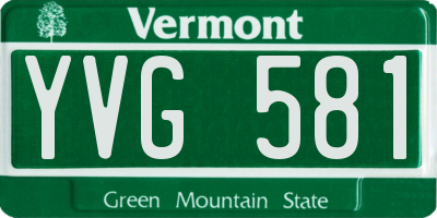 VT license plate YVG581
