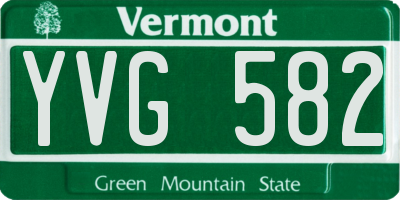 VT license plate YVG582