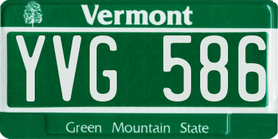 VT license plate YVG586