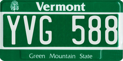 VT license plate YVG588