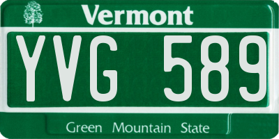 VT license plate YVG589
