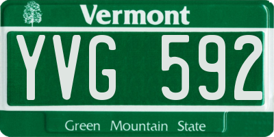VT license plate YVG592