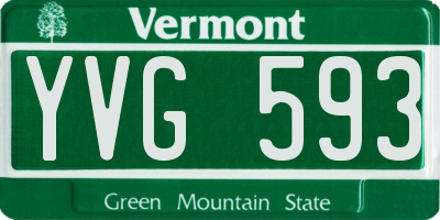 VT license plate YVG593