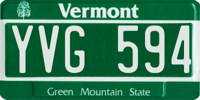 VT license plate YVG594