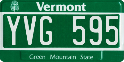 VT license plate YVG595