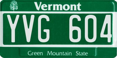 VT license plate YVG604