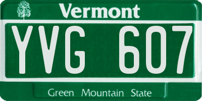 VT license plate YVG607
