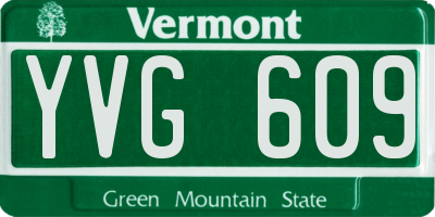 VT license plate YVG609