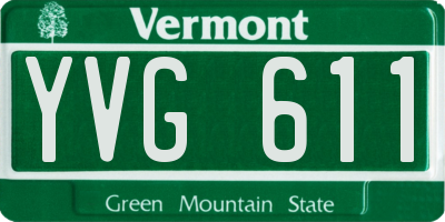 VT license plate YVG611