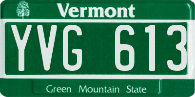 VT license plate YVG613