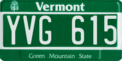 VT license plate YVG615
