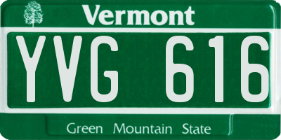 VT license plate YVG616