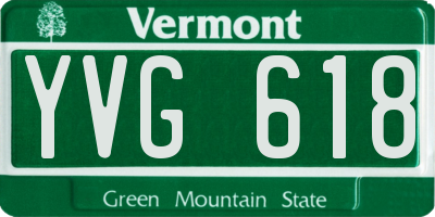 VT license plate YVG618