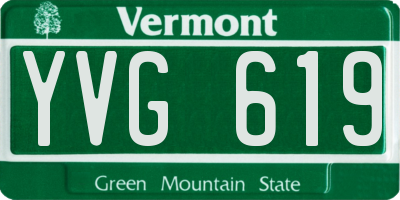 VT license plate YVG619