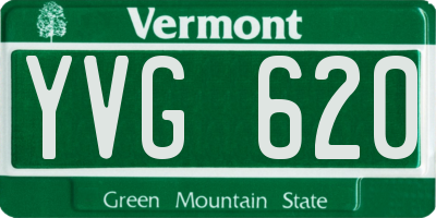 VT license plate YVG620