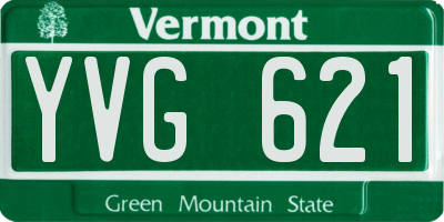 VT license plate YVG621
