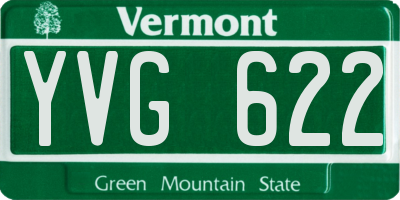 VT license plate YVG622