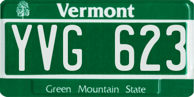 VT license plate YVG623