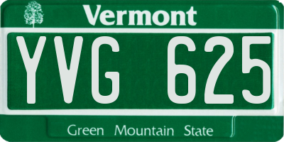 VT license plate YVG625