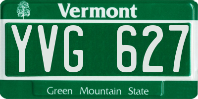 VT license plate YVG627