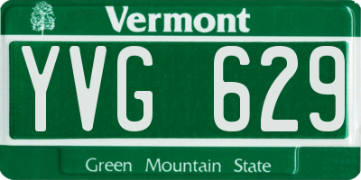 VT license plate YVG629