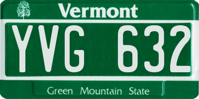 VT license plate YVG632
