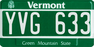 VT license plate YVG633