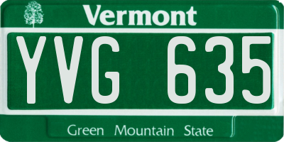VT license plate YVG635