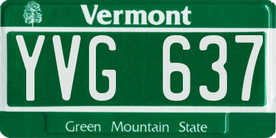 VT license plate YVG637