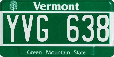 VT license plate YVG638