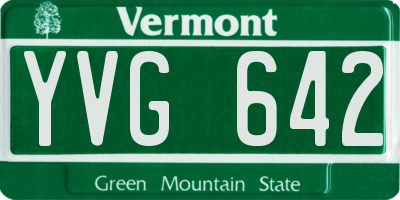 VT license plate YVG642