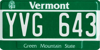 VT license plate YVG643
