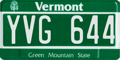 VT license plate YVG644