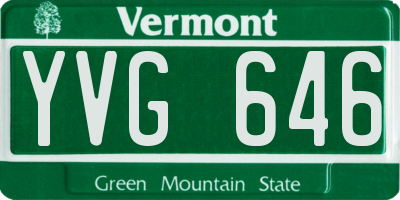 VT license plate YVG646